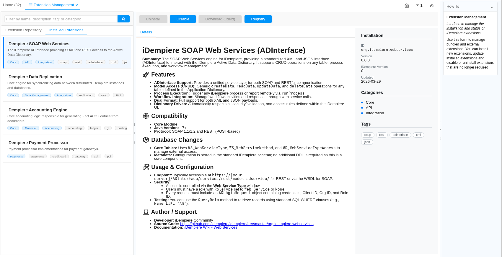 Extension Form:Browse Installed Bundled Extension
