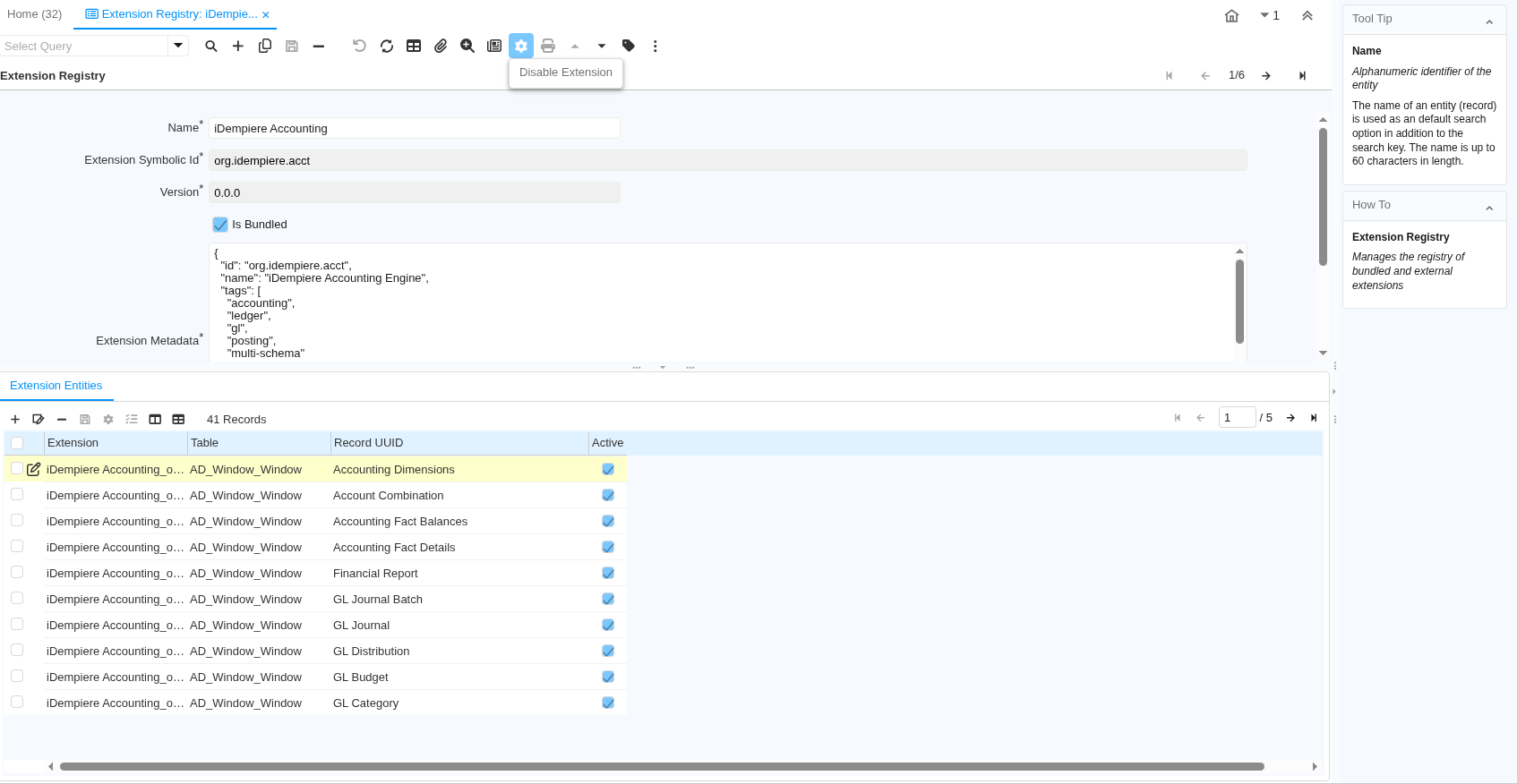 Extension Registry: Bundled Extension