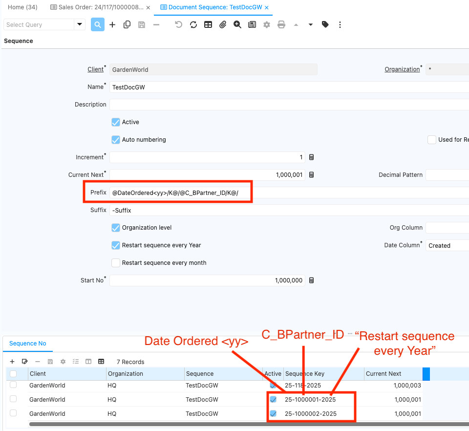 Example of Document Sequence with Custom key