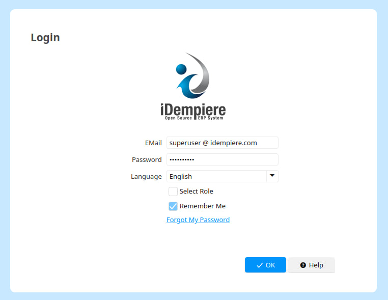 Forgot My Password link on the login panel