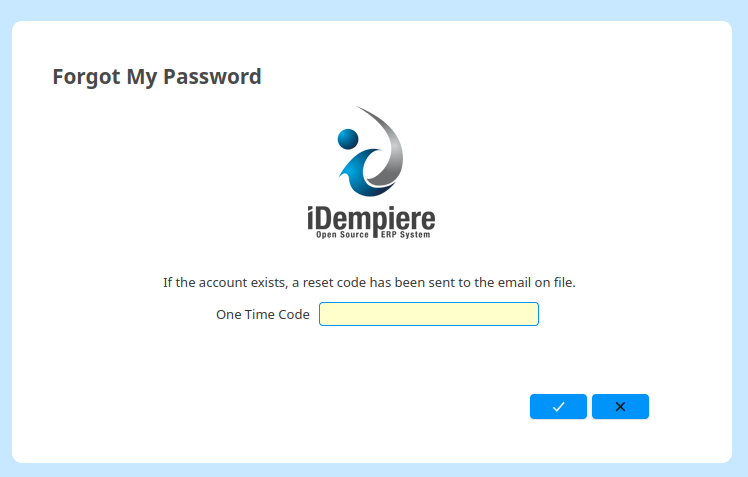 Step 2: enter the emailed code