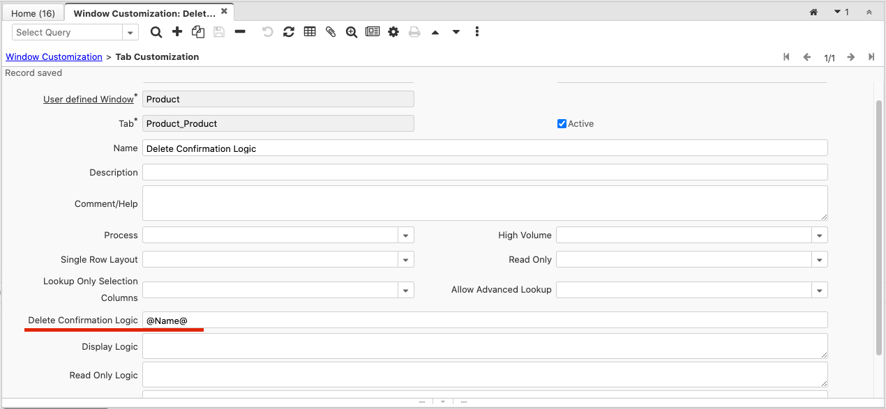 Deleteconfirm logic windowcustomisation
