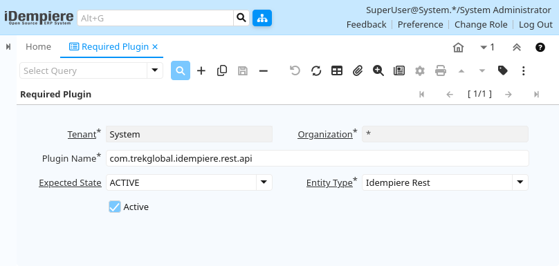 Required Plugin   Required Plugin   Window (iDempiere 1.0.0)